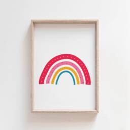 Set Of 3 Girls Nursery Prints, Bedroom Rainbow Wall Art, Playroom Prints - thumbnail 3
