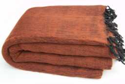 Handwoven Yak Wool Blend Throw Blanket Large Meditation Shawl - thumbnail 1