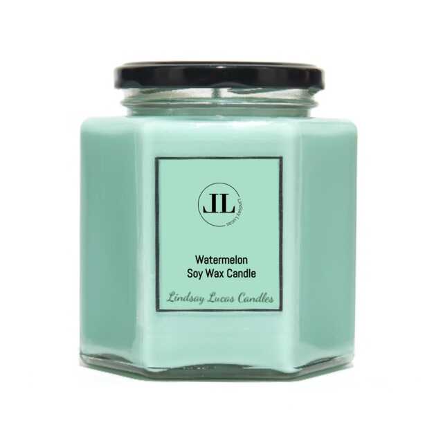 Fruity Watermelon Soy Wax Scented Candles Strong Smelling Green Candle - image 1