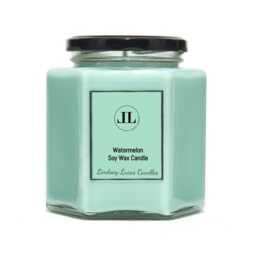 Fruity Watermelon Soy Wax Scented Candles Strong Smelling Green Candle - thumbnail 1