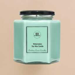 Fruity Watermelon Soy Wax Scented Candles Strong Smelling Green Candle - thumbnail 3