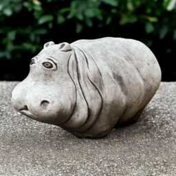 Large Hippo Sculpture Concrete Figurine Stone Wildlife Decoration Handmade Ornament Garden & Home Statue Hippo Lover Gift - thumbnail 2