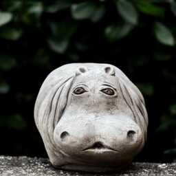 Large Hippo Sculpture Concrete Figurine Stone Wildlife Decoration Handmade Ornament Garden & Home Statue Hippo Lover Gift - thumbnail 3
