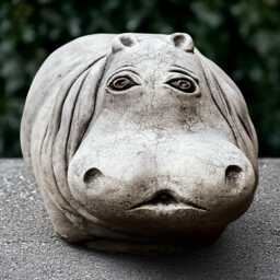 Large Hippo Sculpture Concrete Figurine Stone Wildlife Decoration Handmade Ornament Garden & Home Statue Hippo Lover Gift - thumbnail 1