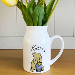 Personalised Winnie The Pooh Bud Vase, Thank You Gift, Vase For Flowers, Small - thumbnail 1