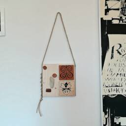 Hand-Decorated Wooden Framework. Original Art & Craftsmanship, Decoration For Your Home Gift Idea. Mixed Media Square Painting 42 - thumbnail 1
