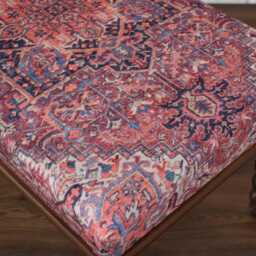 Handmade Ottoman Bench, Kilim Piano Wooden Work Bench With Genuine Upholstered Turkish Pattern Fabric - thumbnail 3