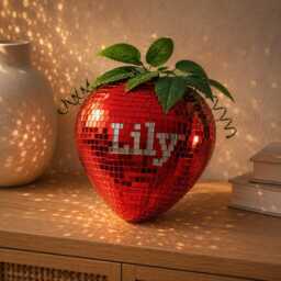 Mirror Mosaic Strawberry Vase - Red Silver Pink Sparkle Glam Decor Personalised UK - thumbnail 3