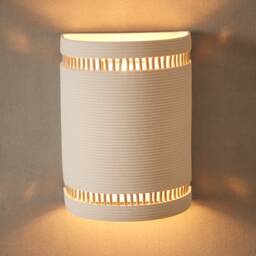 Handmade White Clay Ceramic Sconce, Modern Wall Light - thumbnail 3