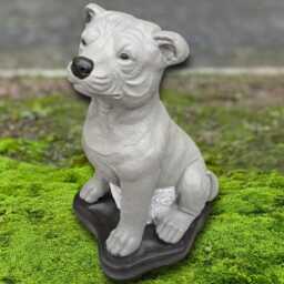 Large Concrete Staffordshire Terrier Sculpture Handcrafted Dog Figurine Memorial Pet Decor Stone Dog Figurine Outdoor Garden Ornament - thumbnail 2