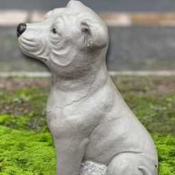 Large Concrete Staffordshire Terrier Sculpture Handcrafted Dog Figurine Memorial Pet Decor Stone Dog Figurine Outdoor Garden Ornament - thumbnail 3