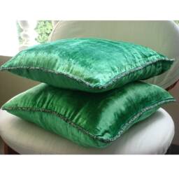 "Decorative Emerald Green Throw Cushion Cover 16""x16" - thumbnail 3