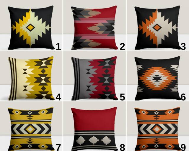 Southwestern Kilim Pillow Cover, Farmhouse Decor Cushion, Traditional Aztec Style, Ethnic Rug Pattern, Stylish Comfort, Distinctive - image 1