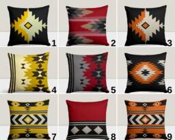 Southwestern Kilim Pillow Cover, Farmhouse Decor Cushion, Traditional Aztec Style, Ethnic Rug Pattern, Stylish Comfort, Distinctive - thumbnail 1