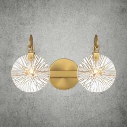 Porto 2-Light Bathroom Vanity Light in Warm Brass