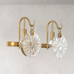 Porto 2-Light Bathroom Vanity Light in Warm Brass - thumbnail 3