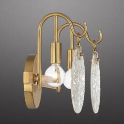 Porto 2-Light Bathroom Vanity Light in Warm Brass - thumbnail 4