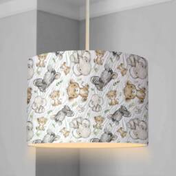 Lampshade - Nursery Ceiling Or Table Lampshade, African Safari Animal, Childrens Room Lampshade, Decor, Safari Nursery