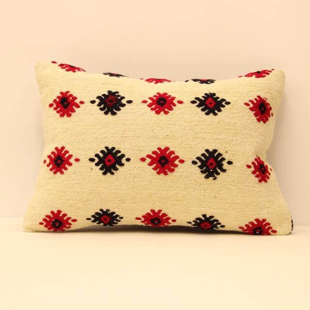 Turkish Kilim Lumbar Pillow Cover 14x20 Hand Made Cushion Decorative Throw Armchair Farmhouse Casehome Design 4Bef-86 - image 1