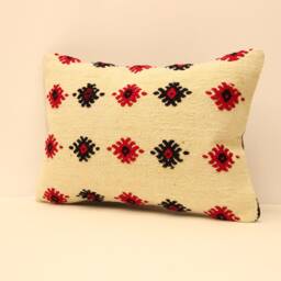 Turkish Kilim Lumbar Pillow Cover 14x20 Hand Made Cushion Decorative Throw Armchair Farmhouse Casehome Design 4Bef-86 - thumbnail 3