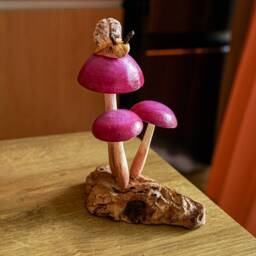 Snail On Mushroom 8.5 Inch/21 cm, Table Decor, Statue, Nature Sculpture, Living Room, Home Room Gift For Her - thumbnail 3