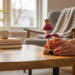 Snail On Mushroom 8.5 Inch/21 cm, Table Decor, Statue, Nature Sculpture, Living Room, Home Room Gift For Her - thumbnail 2