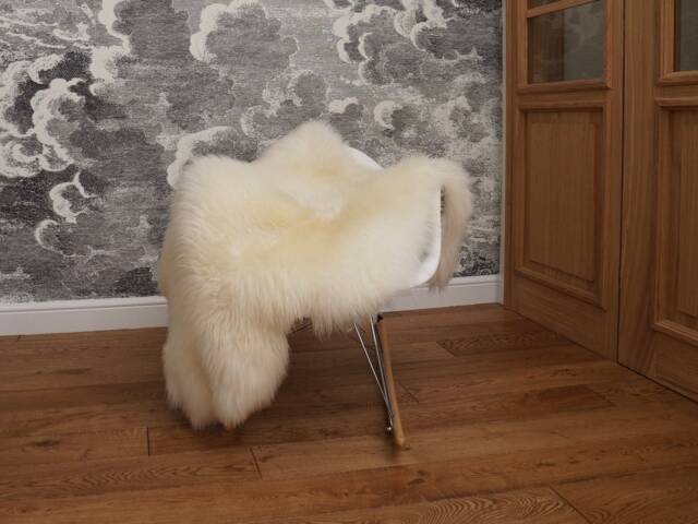 Original, Natural Giant X White Genuine Sheepskin Shag Rug Exclusive Rug Draped On Chair Bench Cheap Good Gift - image 1