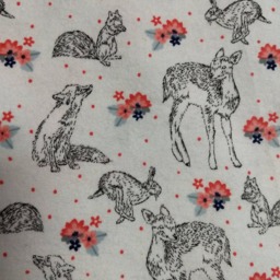 Woodland Animals Flannel Crib Sheet Deer, Rabbit, Squirrel - thumbnail 2