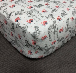 Woodland Animals Flannel Crib Sheet Deer, Rabbit, Squirrel - thumbnail 1