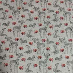 Woodland Animals Flannel Crib Sheet Deer, Rabbit, Squirrel - thumbnail 3
