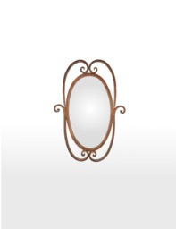 Hand Forged Copper Finish Mirror - Wrought Iron Frame, Oval Wall Art