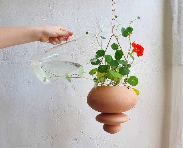 Terracotta Hanging Planter, Ceramic Plant Pot For Live House Plants - Us Shipping Includes All Taxes - image 1