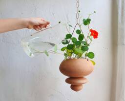 Terracotta Hanging Planter, Ceramic Plant Pot For Live House Plants - Us Shipping Includes All Taxes - thumbnail 1