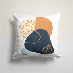 Abstract Modern Cushion Cover/Geometric Brown Blue Pillowcase/Garden Party Top/Housewarming Pillow Cover/style Original Top - thumbnail 2