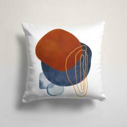 Abstract Modern Cushion Cover/Geometric Brown Blue Pillowcase/Garden Party Top/Housewarming Pillow Cover/style Original Top - thumbnail 3