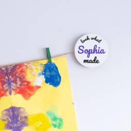 Look What I Made Kids Art Display, Personalised With Name. Artwork Hanger Wall Decor Clips - thumbnail 2