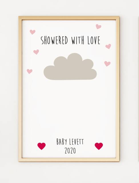A4 Personalised Baby Shower New Pregnancy Announcement Poster Print Po88