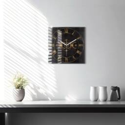 Roman Numbers Tempered Glass Clock, Golden Personalized Astronomy Themed Custom Wall Clock - thumbnail 3