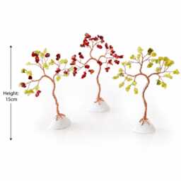 Mini Coral & Jade Tree, 35Th Anniversary Gift For Parents, Gemstone Wire Tree - thumbnail 2