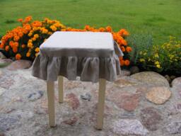 Ruffled Stool Seat Covers/Linen Chair Cover Bar Square Slipcover
