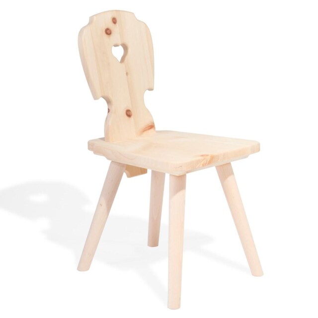 Children's Seating Group Made Of Raw Pine Wood - 1 Table L 70 X W H 63 & 4 Chairs 30 D 28 cm Made in South Tyrol - image 1