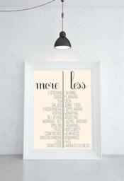 More & Less Home Wall Art - Modern Print Poster Gift For Her Inspirational Quote D??cor Motivational Sign - thumbnail 3