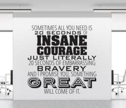 Insane Courage Wall Decal Quote - Vinyl Word Art Custom Home Decor - thumbnail 1