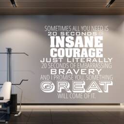 Insane Courage Wall Decal Quote - Vinyl Word Art Custom Home Decor - thumbnail 2