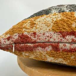 Terracotta Boucle Pillow Cover, Orange Chenille Piping, Fall Decor, 20x20 - thumbnail 2