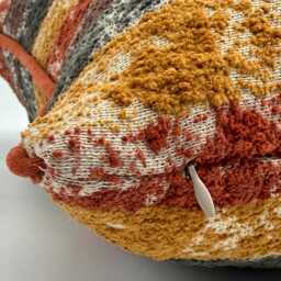Terracotta Boucle Pillow Cover, Orange Chenille Piping, Fall Decor, 20x20 - thumbnail 4