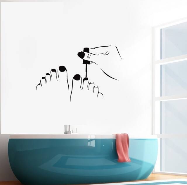 Pedicure Vinyl Wall Decal Beauty Salon Nail Decor Interior Stickers Mural - #2852Di - image 1
