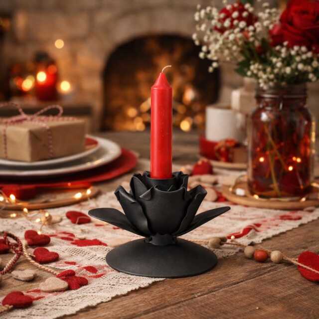 Wrought Iron Rose Candleholder - image 1