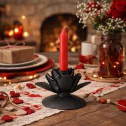Wrought Iron Rose Candleholder