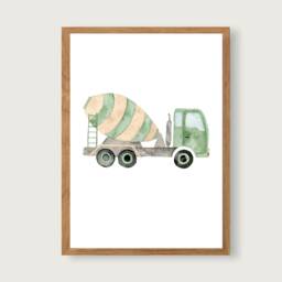 Construction Site Poster Set A4 - Print Children's Nursery Child Baby Illustration Excavator Dump Truck Vehicles -- Herz & Papier - thumbnail 2